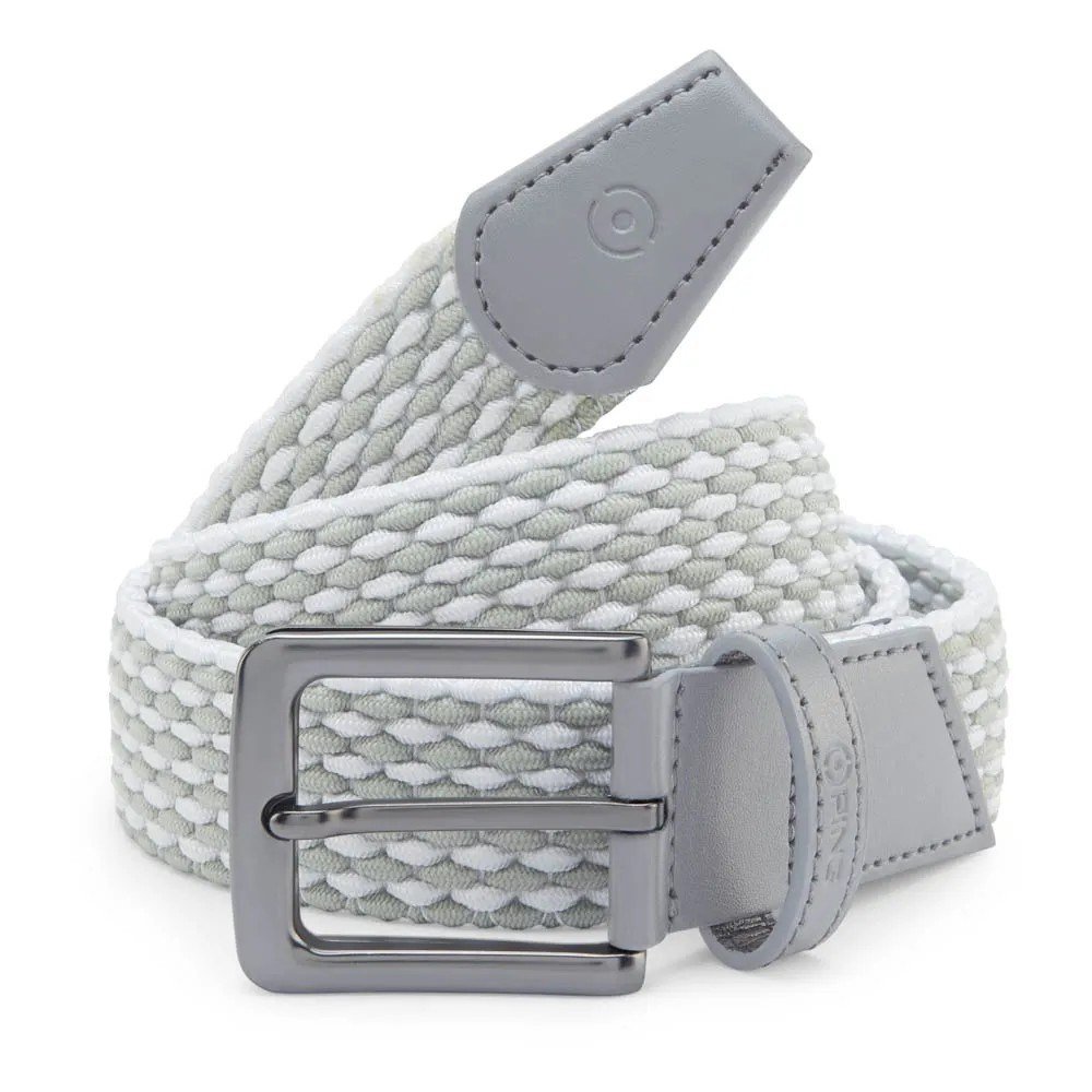 PING Stretch Webbing mens belt, sivý/biely