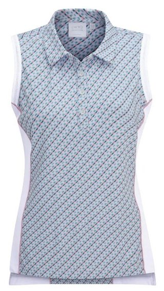 PING Colleen Sleeveless dámske polo, neoteric/biela