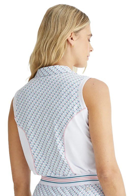 PING Colleen Sleeveless dámske polo, neoteric/biela
