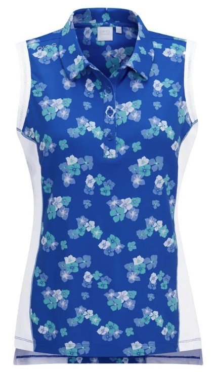 PING Colleen Sleeveless dámske polo, viibrant bloom/biela