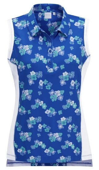 PING Colleen Sleeveless dámske polo, viibrant bloom/biela
