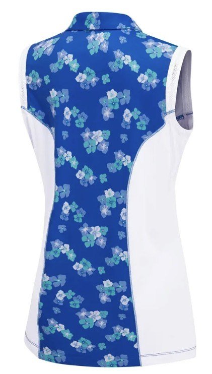 PING Colleen Sleeveless dámske polo, viibrant bloom/biela