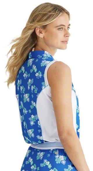 PING Colleen Sleeveless dámske polo, viibrant bloom/biela