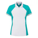 PING Ali dámske polo s krátkym rukávom, jasná aqua/biela