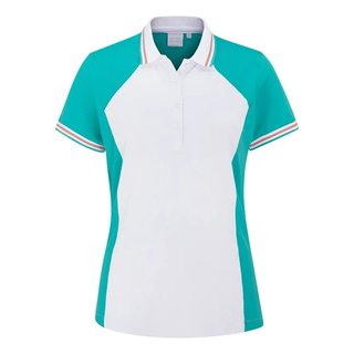 PING Ali dámske polo s krátkym rukávom, jasná aqua/biela