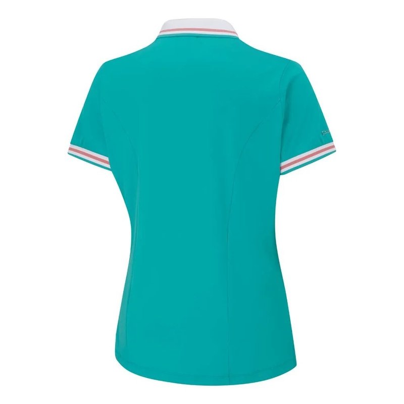 PING Ali dámske polo s krátkym rukávom, jasná aqua/biela