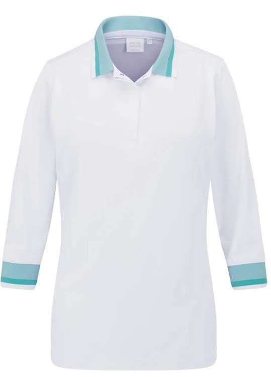 PING Lindsey dámske polo, white/bright aqua