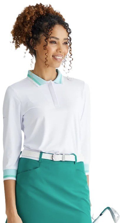 PING Lindsey dámske polo, white/bright aqua