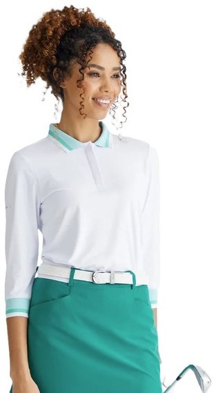 PING Lindsey dámske polo, white/bright aqua