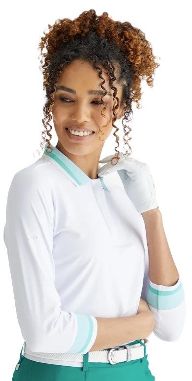 PING Lindsey dámske polo, white/bright aqua