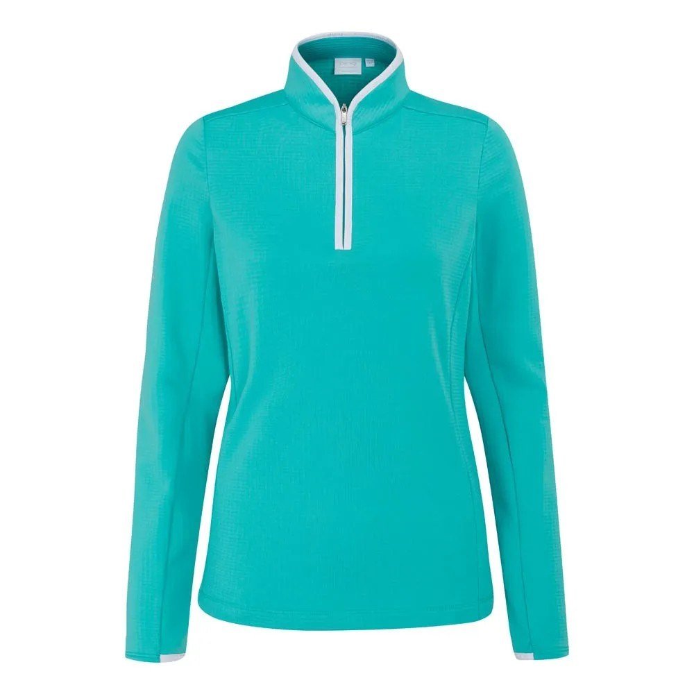 PING Abigale Fleece dámska mikina, jasná aqua