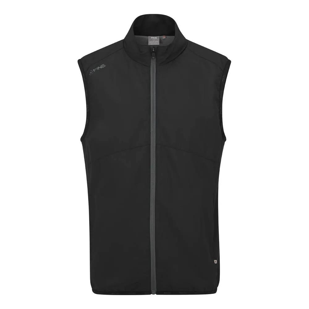 PING Ashbourne pánska fleece vesta, čierna/asfalt