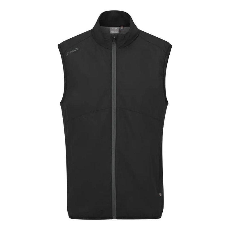 PING Ashbourne pánska fleece vesta, čierna/asfalt