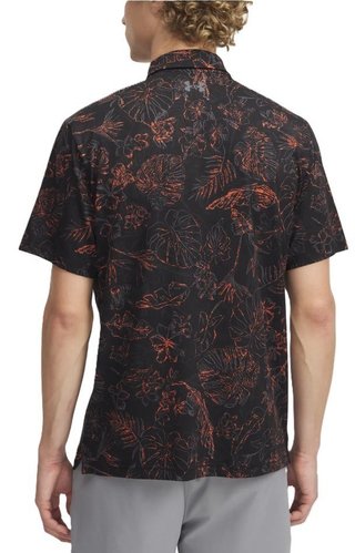 Under Armour Playoff 3.0 Printed pánske polo, black/fire/castlerock