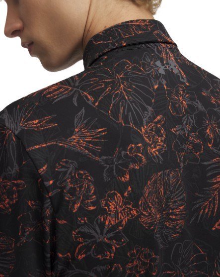 Under Armour Playoff 3.0 Printed pánske polo, black/fire/castlerock