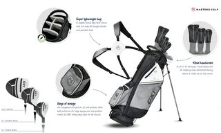 Masters GX1 Gts pánsky golfový set, grafit, + stand bag, čierna/sivá/biela