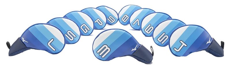 Mizuno Tour Iron Headcovers 2025, biela/modrá