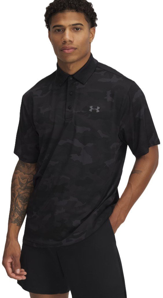 Under Armour Playoff 3.0 Printed pánske polo, čierne