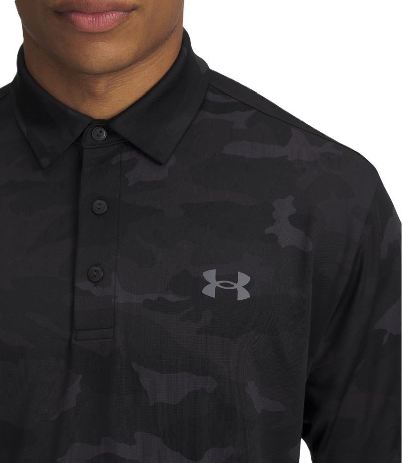 Under Armour Playoff 3.0 Printed pánske polo, čierne