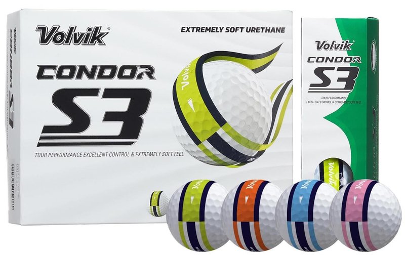 Volvik CONDOR S3 golfové loptičky, multi