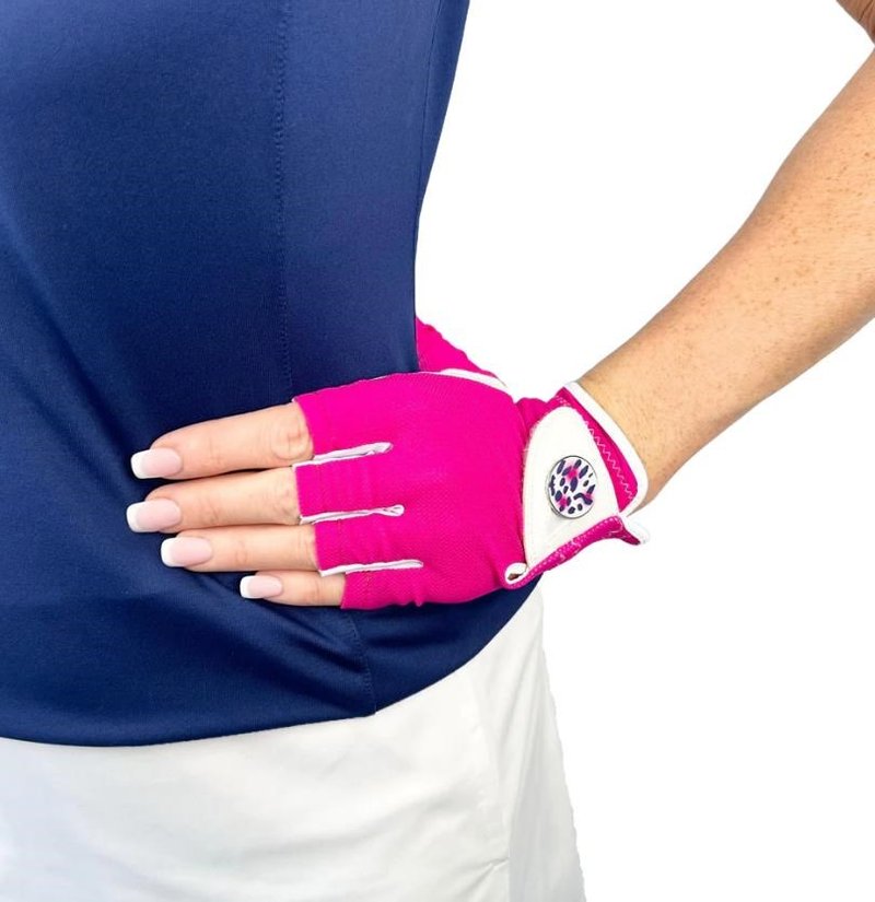 Best of Golf America Half Finger dámska rukavica, ružová