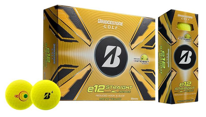 Bridgestone e12 Straight MindSet golfové loptičky, žlté