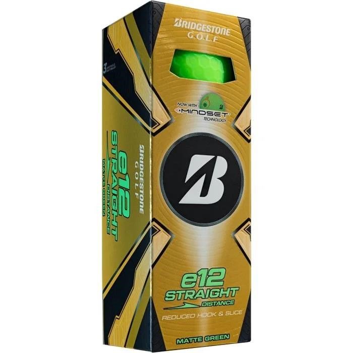 Bridgestone e12 Straight MindSet golfové loptičky, matné zelené