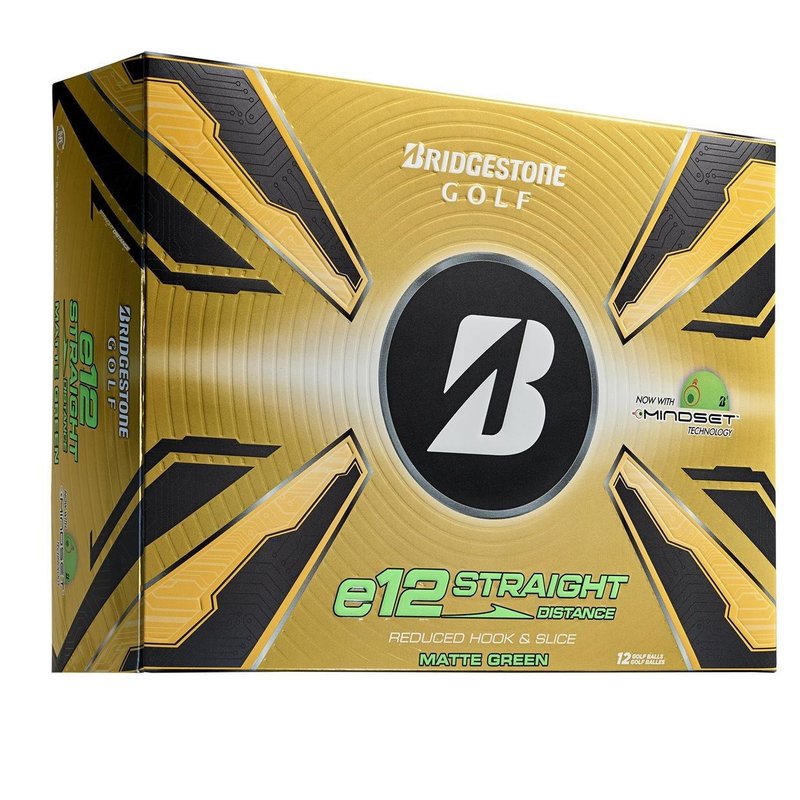 Bridgestone e12 Straight MindSet golfové loptičky, matné zelené