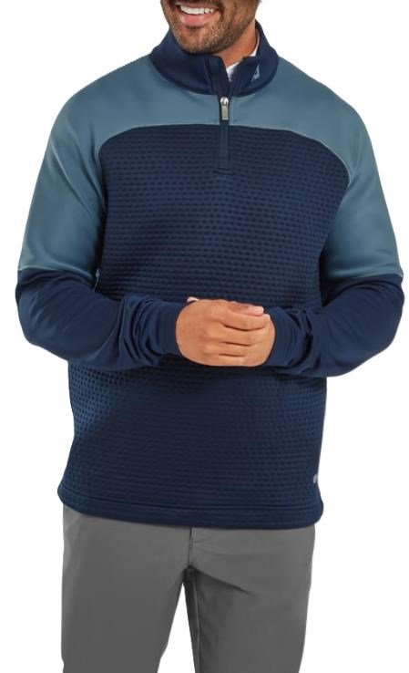 FootJoy ThermoSeries Jacquard Midlayer pánska mikina, navy slate