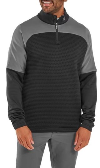 FootJoy ThermoSeries Jacquard Midlayer pánska mikina, čierna/charcoal
