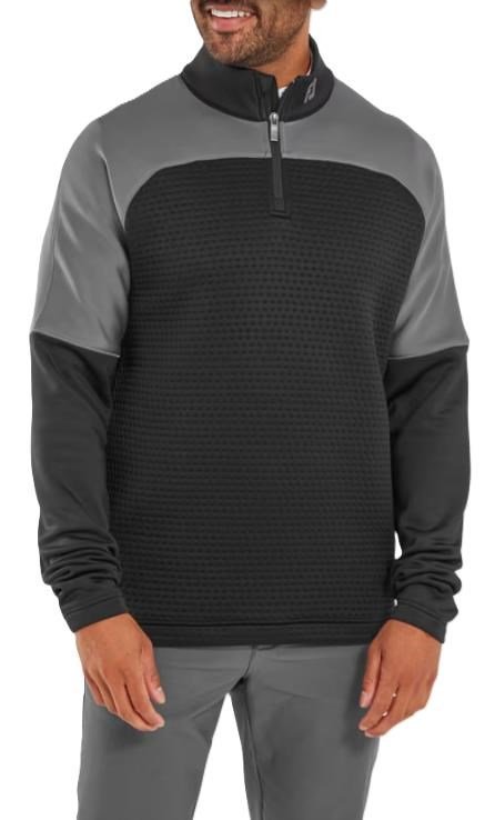 FootJoy ThermoSeries Jacquard Midlayer pánska mikina, čierna/charcoal