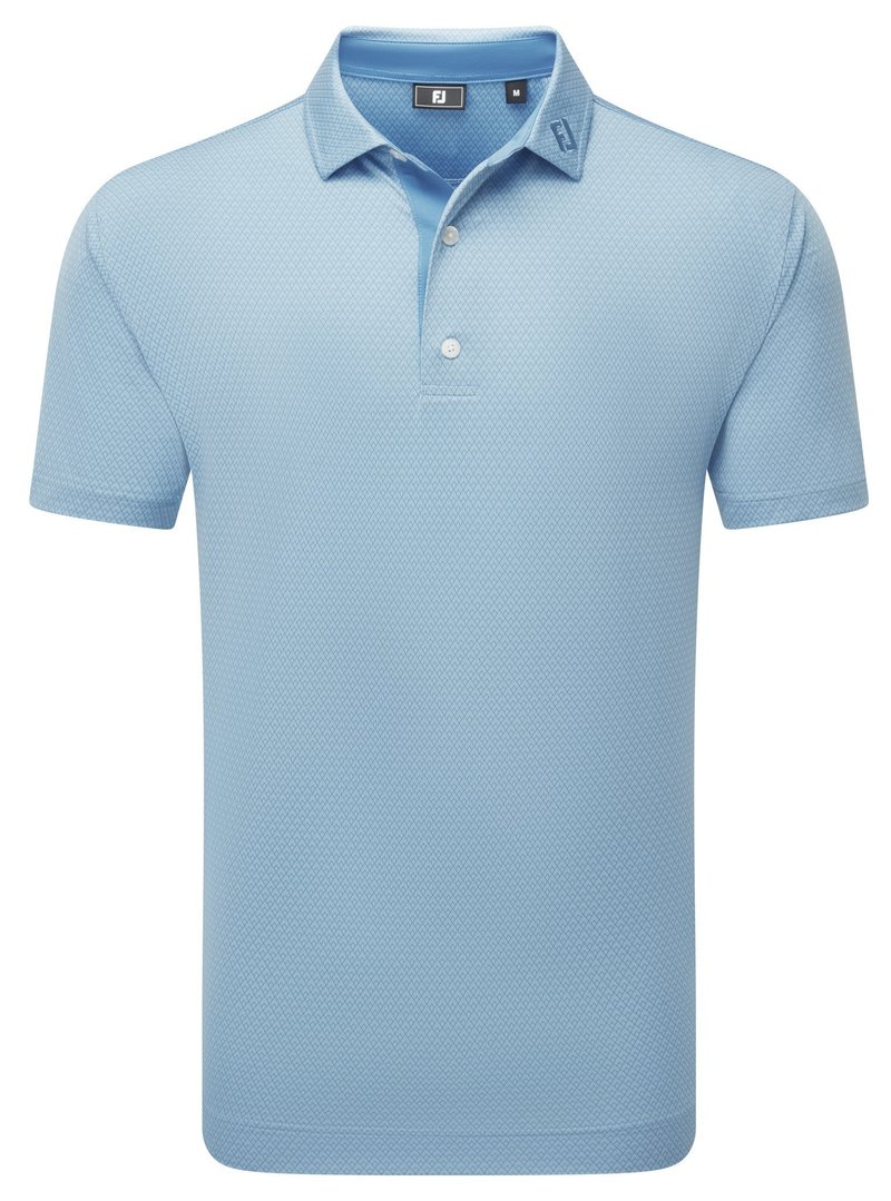 FootJoy Deco Diamond Print pánske polo, air blue/high tide