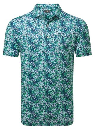 FootJoy Garden Print Lisle pánske polo, navy
