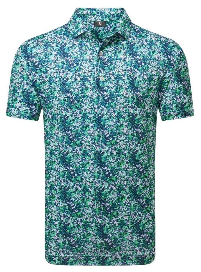 FootJoy Garden Print Lisle pánske polo, navy