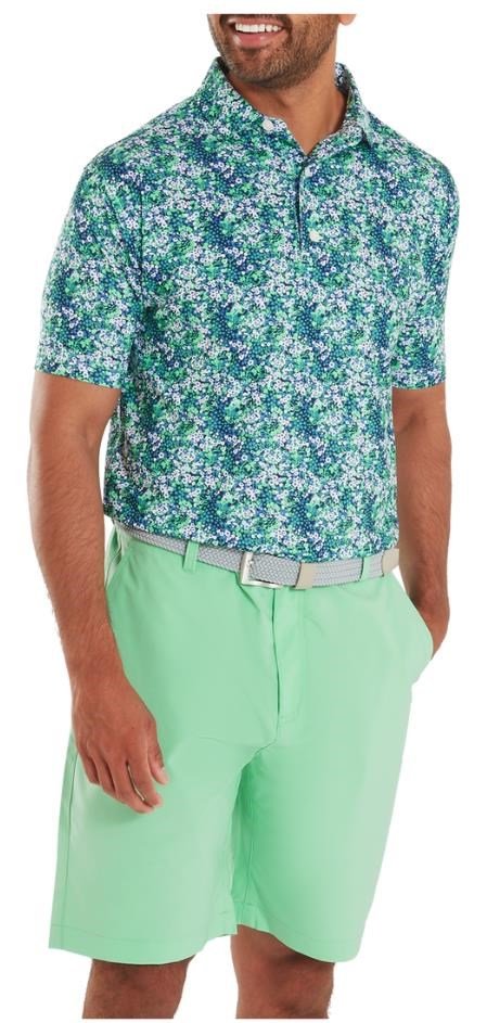 FootJoy Garden Print Lisle pánske polo, navy