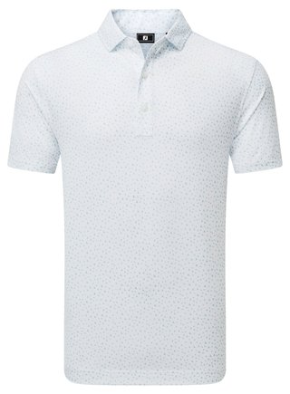 FootJoy BIRD PRINT pánske polo, white/air blue