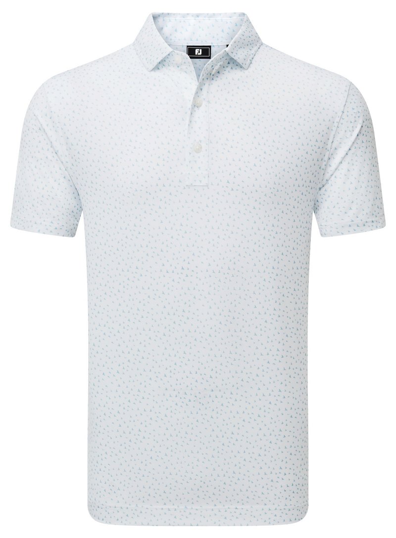 FootJoy BIRD PRINT pánske polo, white/air blue