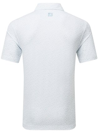 FootJoy BIRD PRINT pánske polo, white/air blue