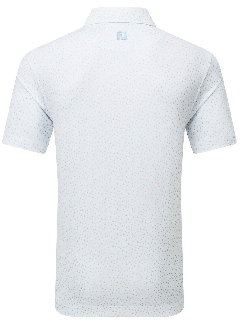 FootJoy BIRD PRINT pánske polo, white/air blue