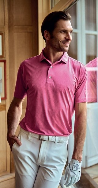 FootJoy Abacus Print pánske polo, magenta