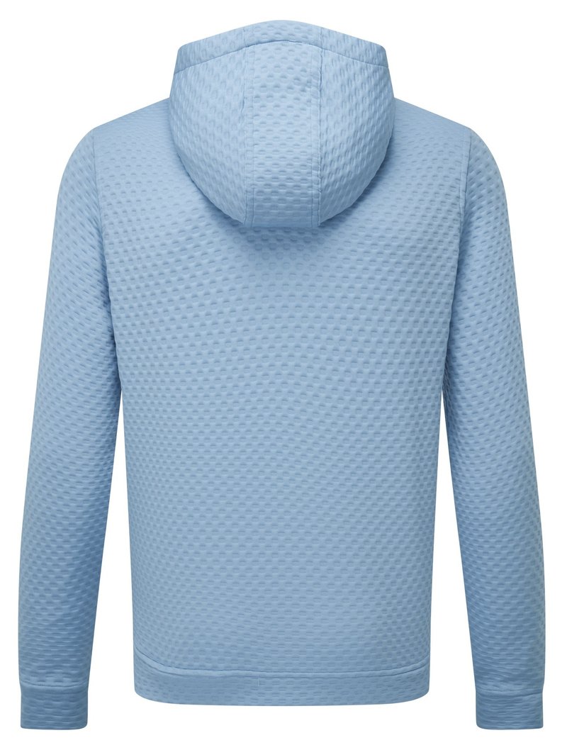 FootJoy Textured Knit Hoodie pánska mikina, air blue