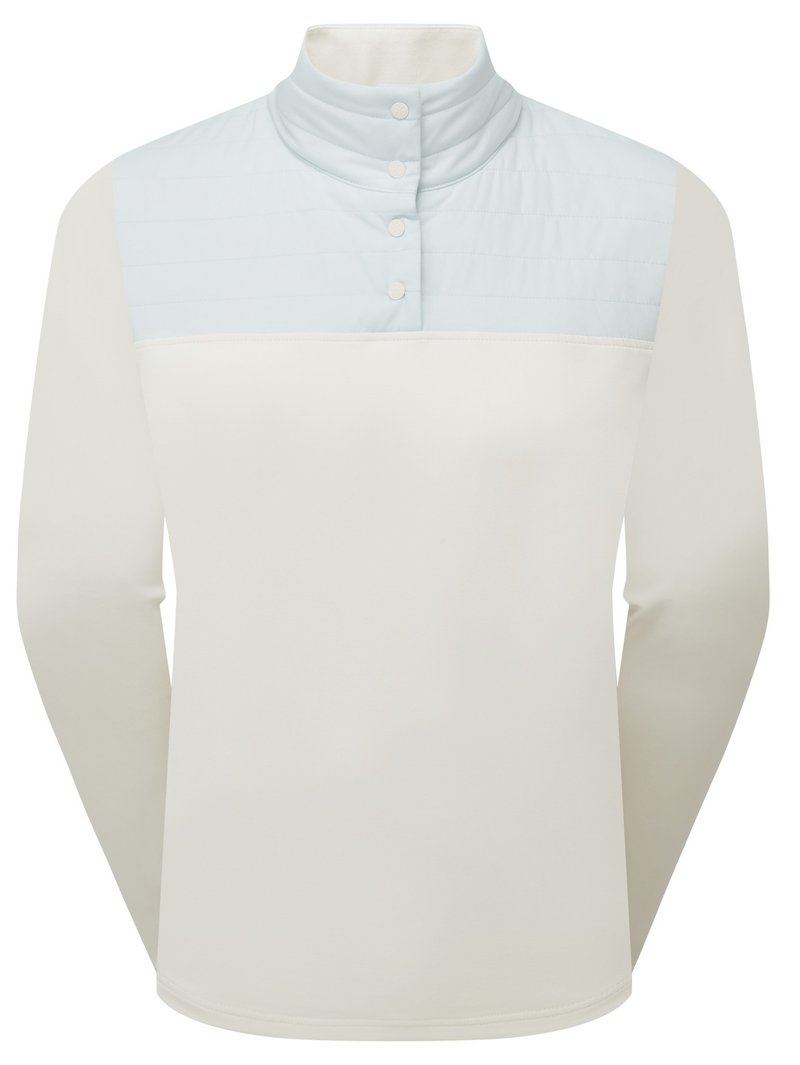 FootJoy ThermoSeries Hybrid Popover dámska mikina, off white/ice blue