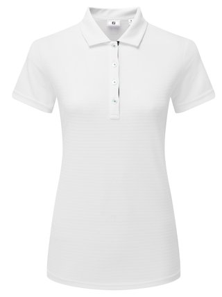 FootJoy JAQUARD STRIPE dámske polo, bielo/tmavomodro/smaragdové
