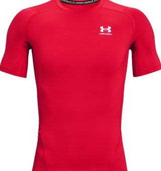 Under Armour HeatGear pánske termo tričko, červeno/biele