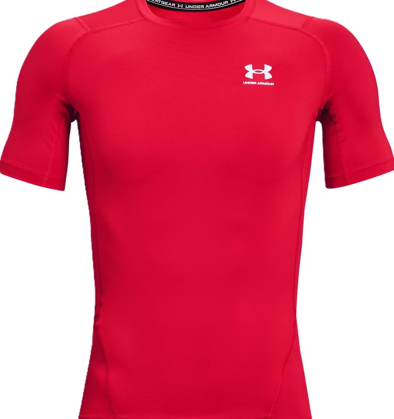 Under Armour HeatGear pánske termo tričko, červeno/biele