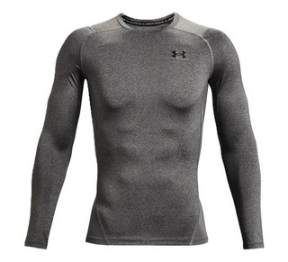 Under Armour HeatGear pánske kompresné tričko s dlhým rukávom, carbon heather