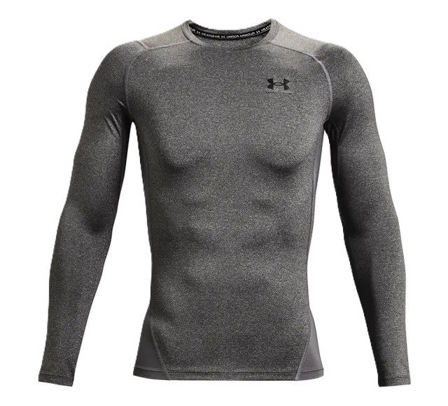 Under Armour HeatGear pánske kompresné tričko s dlhým rukávom, carbon heather
