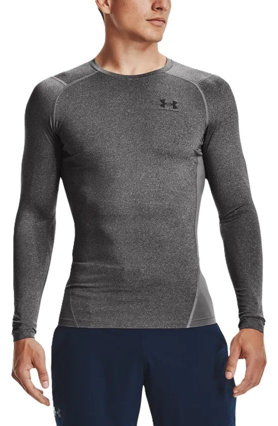 Under Armour HeatGear pánske kompresné tričko s dlhým rukávom, carbon heather