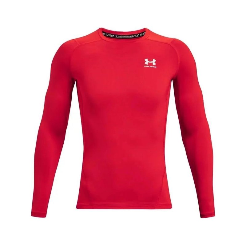Under Armour HeatGear pánske kompresné tričko s dlhým rukávom, červené