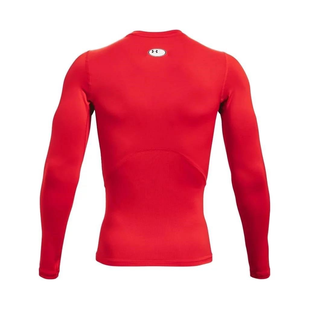 Under Armour HeatGear pánske kompresné tričko s dlhým rukávom, červené